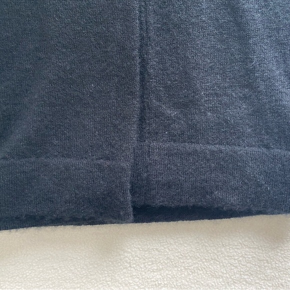 John Varvatos Men's black Crewneck Sweater with leather elbow patches. - Picture 8 of 8